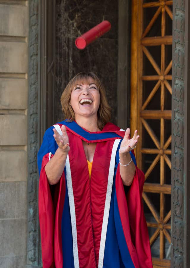 Lorraine Kelly with her honorary doctorate