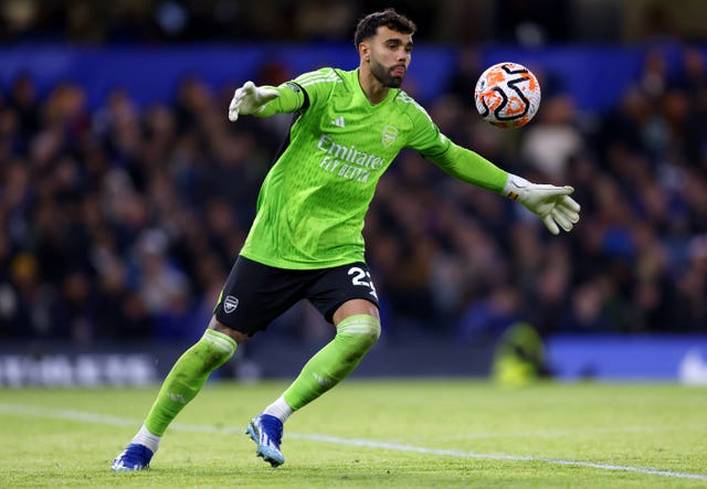 David Raya in action for Arsenal