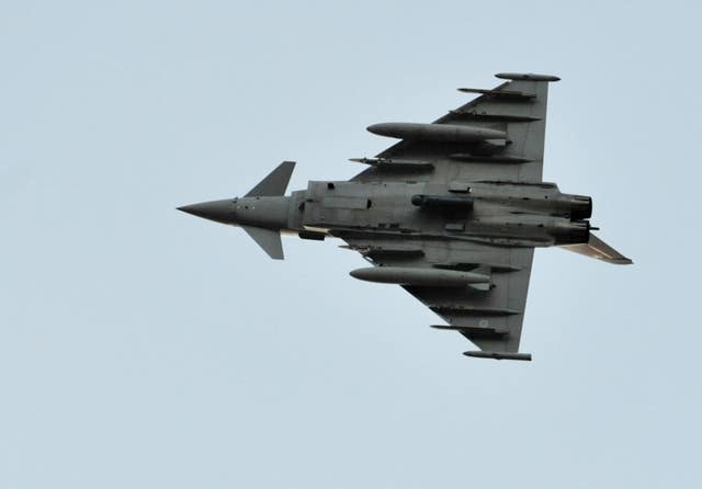 An RAF Eurofighter Typhoon over RAF Akrotiri (Nick Ansell/PA)