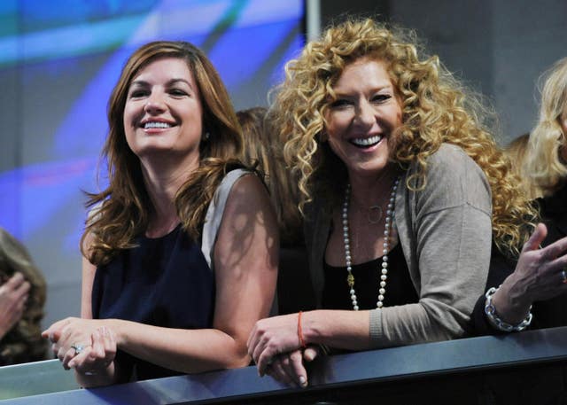 Kelly Hoppen (right) at the London Stock Exchange in London 