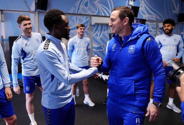 New Coventry manager Frank Lampard meets Fabio Tavares 