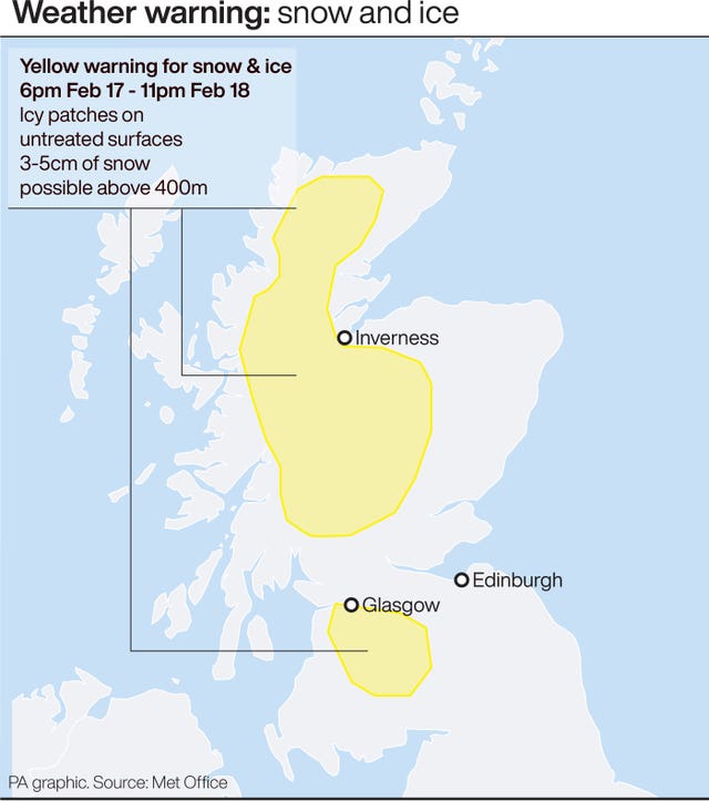 Weather warnings February 17-18.