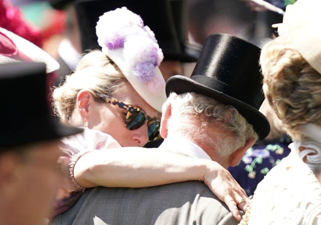 Zara Phillips greeting the Prince of Wales 