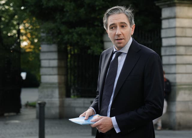 Taoiseach Simon Harris canvassing voters on St. Stephen's Green in Dublin