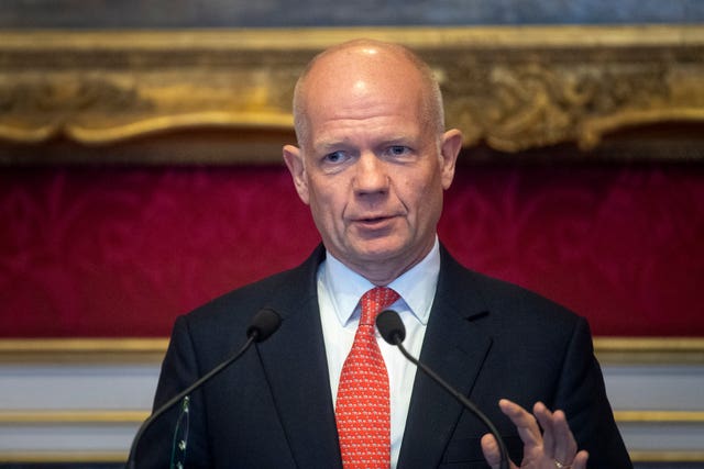 Lord William Hague makes a speech