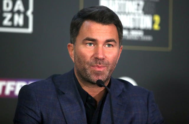 Sky Sports, DAZN and other broadcasters will be vying to screen Anthony Joshua's next fight, according to Eddie Hearn (Simon Marper/PA)