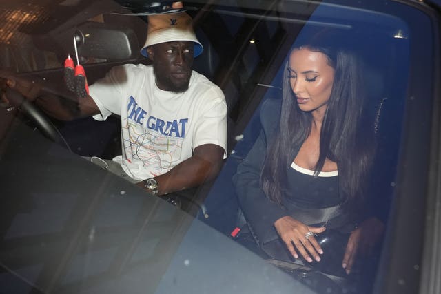 Maya Jama and Stormzy in a car