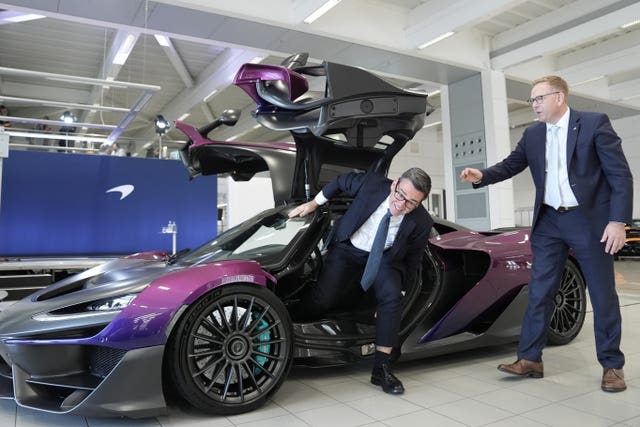 Andy Burnham visit to McLaren Technology Centre