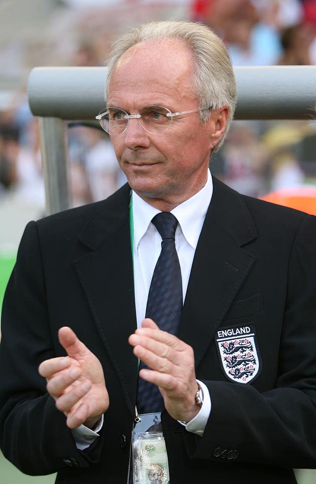 England manager Sven-Goran Eriksson pictured at the 2006 World Cup