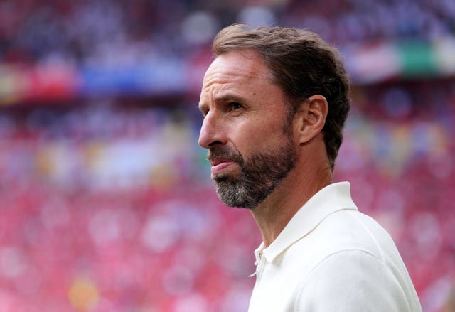 Gareth Southgate looks on during an England game