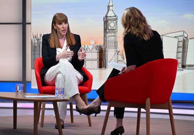 Angela Rayner sitting opposite Laura Kuenssberg