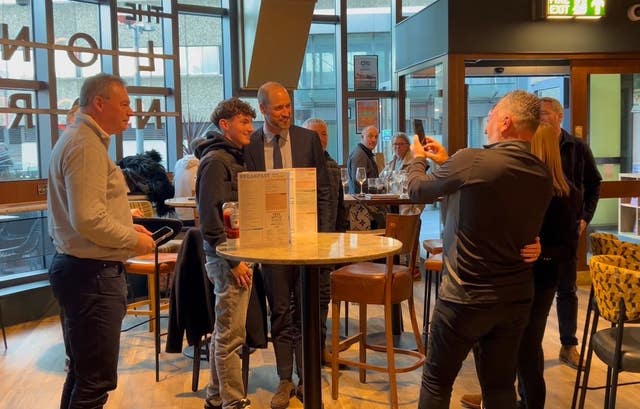 The Prince of Wales meeting Aston Villa supporters in a Wetherspoons pub in the centre of Birmingham 