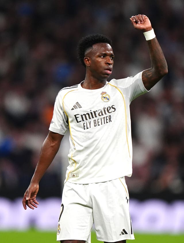 Vinicius Jr pictured in action for Real Madrid against Manchester City