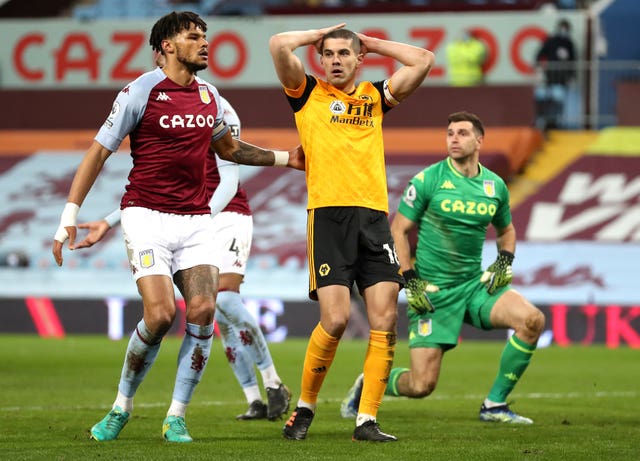 Conor Coady's header comes back off the post