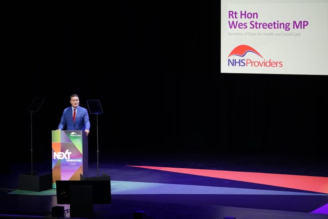 Health Secretary Wes Streeting delivering a keynote speech on the second day of the 2024 NHS Providers conference and exhibition at the ACC Liverpool