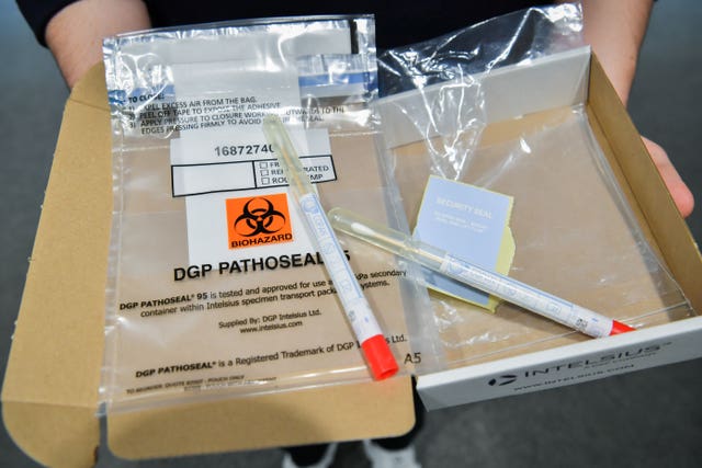 A coronavirus testing kit (Ben Birchall/PA)