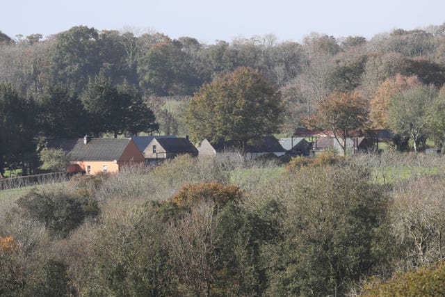 A view of the farmhouse in Assolas, Kanturk, north-east Co Cork, where the bodies of Tadgh O’Sullivan, and his two sons, Diarmuid and Mark, were found (Niall Carson/PA)