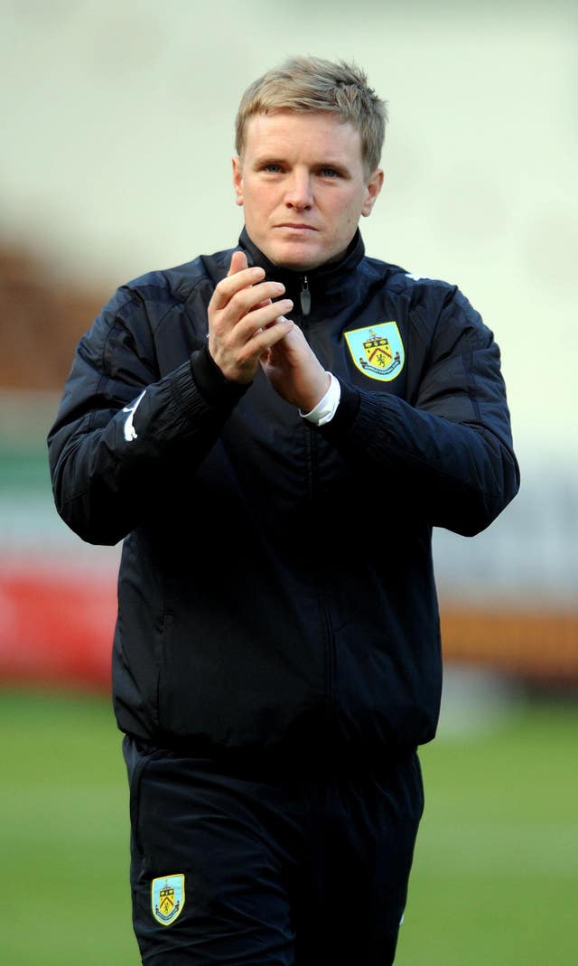 Newcastle boss Eddie Howe during his time in charge at Burnley