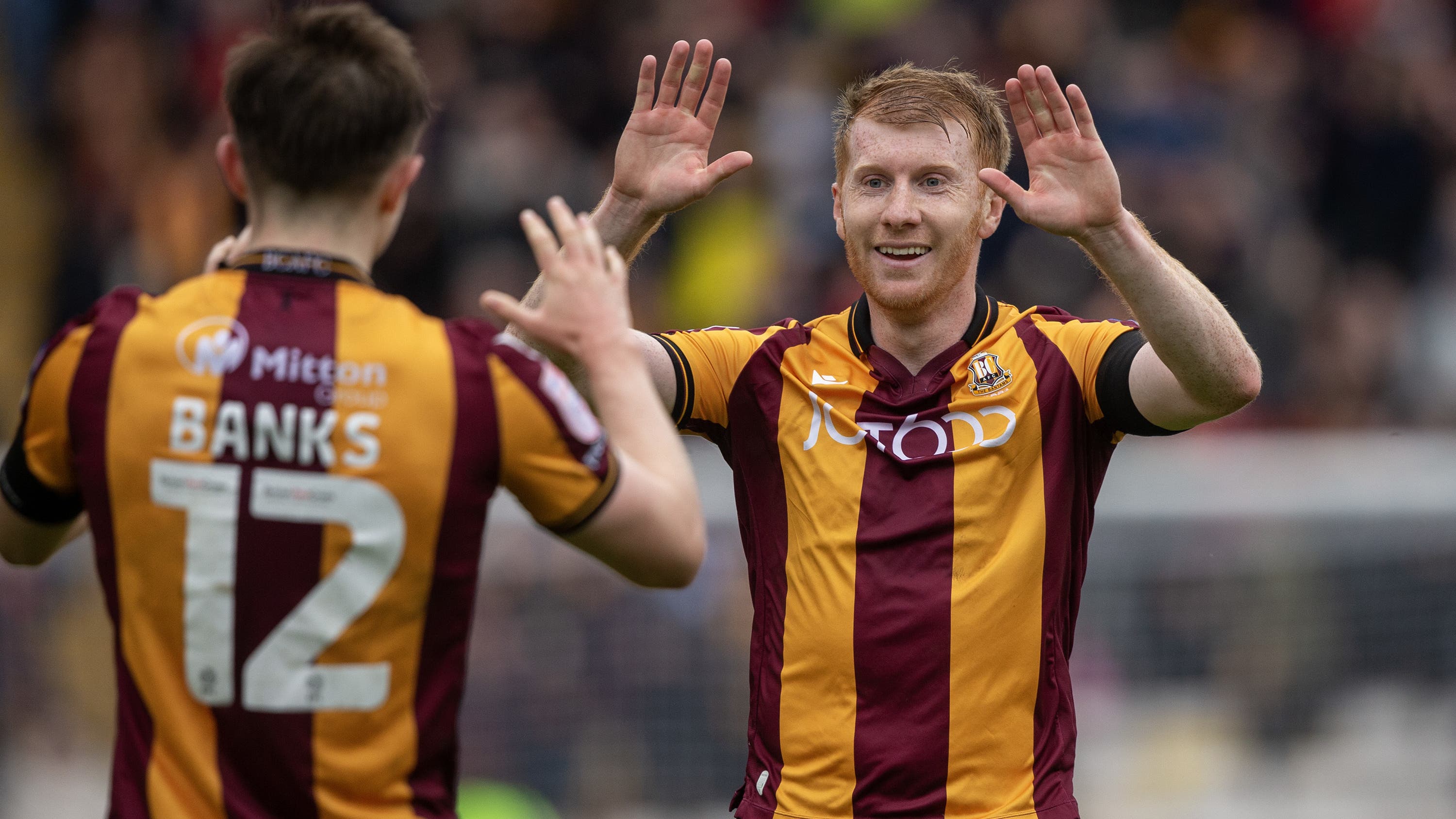 Brad Halliday, right, struck late on (Ian Hodgson/PA)