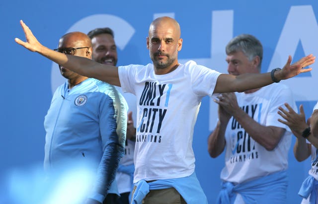 Pep Guardiola has spoken of his love for the city of Manchester and Manchester City (Richard Sellers/PA).