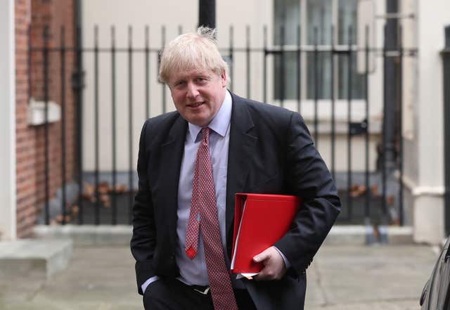 Foreign Secretary Boris Johnson leaves 10 Downing Street, London, following a meeting of the cabinet’s Brexit negotiations subcommittee. (Steve Parsons/PA)