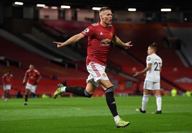 Scott McTominay celebrates against Leeds