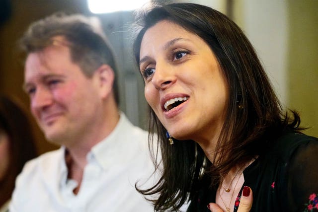 Nazanin Zaghari-Ratcliffe and Richard Ratcliffe during a press conference hosted by their local MP Tulip Siddiq