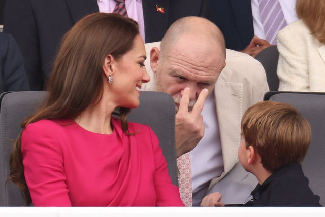 Mike Tindall messes around with Prince Louis