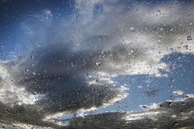 Rain on a window during a storm near Edinburgh