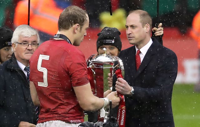 William hands over the Six Nations trophy