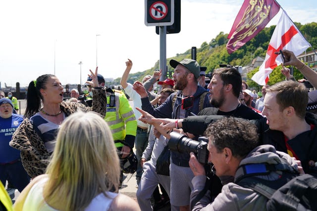 Protesters in Dover