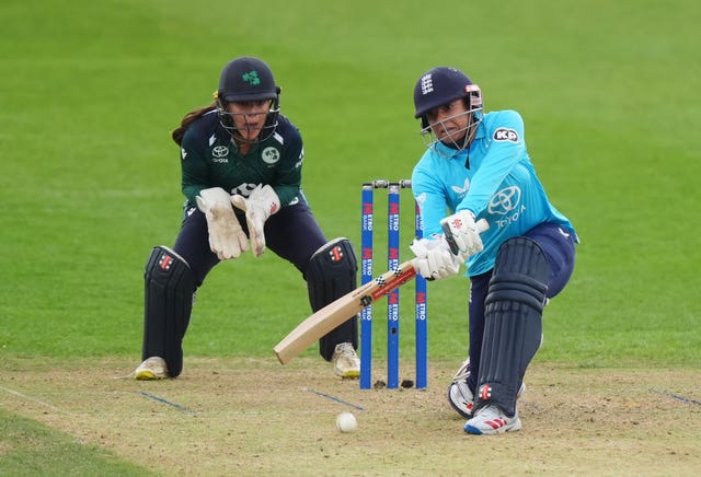 Sophia Dunkley batting for England