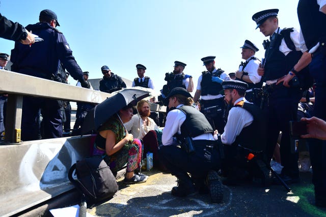 Demonstrations on Waterloo Bridge