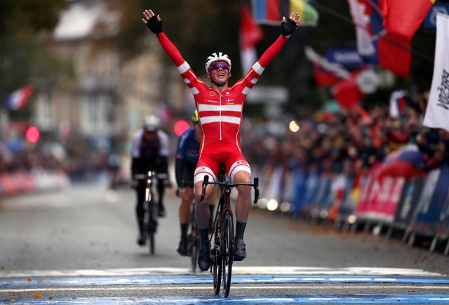 Denmark's Mads Pedersen won the men's elite road race from Leeds to Harrogate