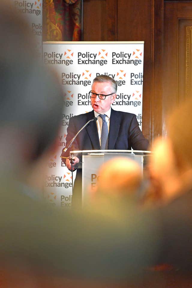 Michael Gove addressing a conference on London on unionism