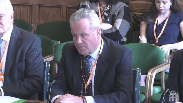 Chris Weston giving evidence to a Westminster committee