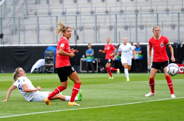 Alessia Russo (left) scored the opening goal in England's 2-0 win over Austria (John Walton/PA).