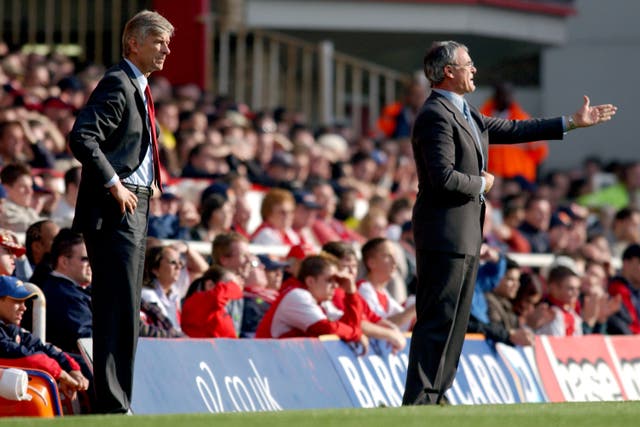 Former Arsenal manager Arsene Wenger and Claudio Ranieri went head to head in both the Premier League and Europe (Neal Simpson/EMPICS Sport)