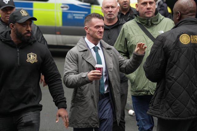 Tommy Robinson arriving at court