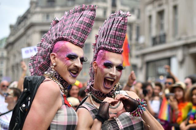 Revellers during the Pride in London Parad