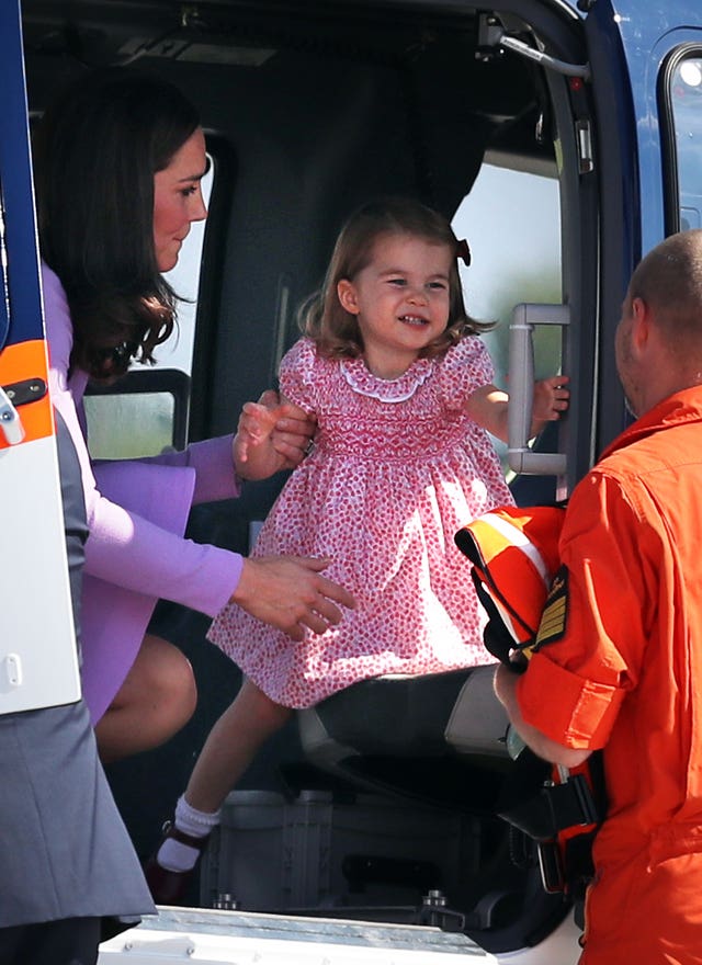 Princess Charlotte with the Duchess of Cambridge on an official visit to Germany (Jane Barlow/PA)