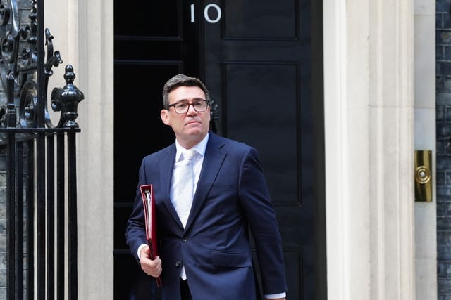 Prime Minister Andy Burnham leaves 10 Downing Street, London