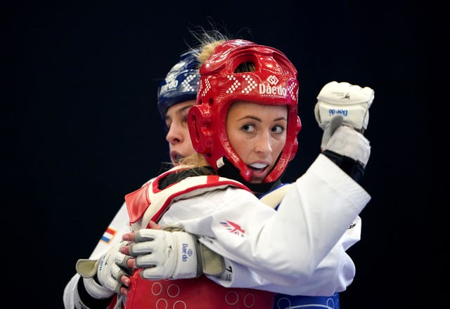 Jade Jones in action at the European Taekwondo Championships in 2022.