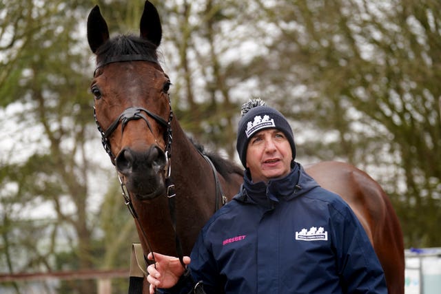 Fergal O’Brien with stable star Crambo 