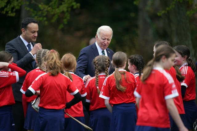 Joe Biden with GAA players