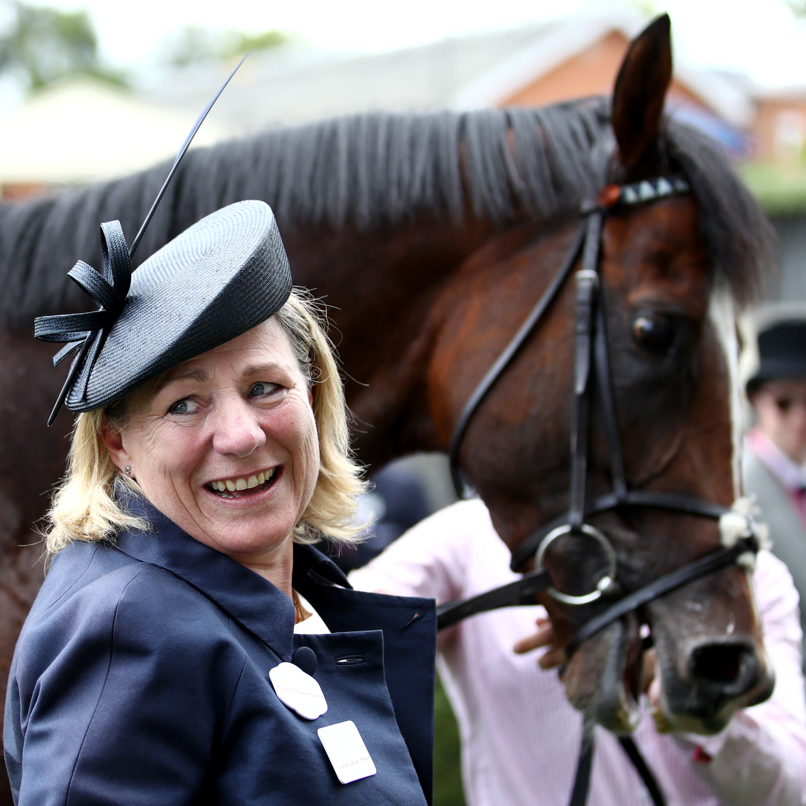 Trainer Eve Johnson Houghton with her Queen Anne Stakes winner, Accidental Agent