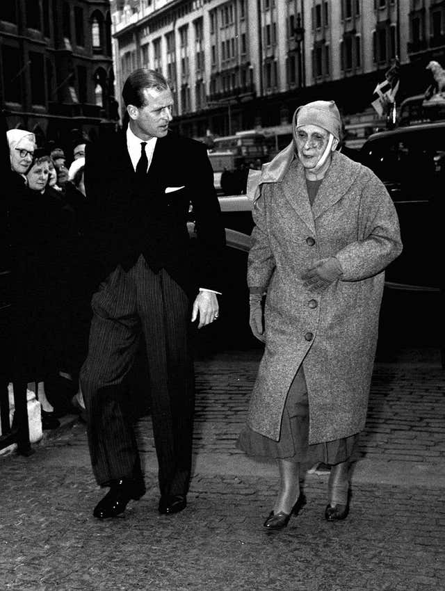 The Duke of Edinburgh with his mother, Princess Alice of Greece 