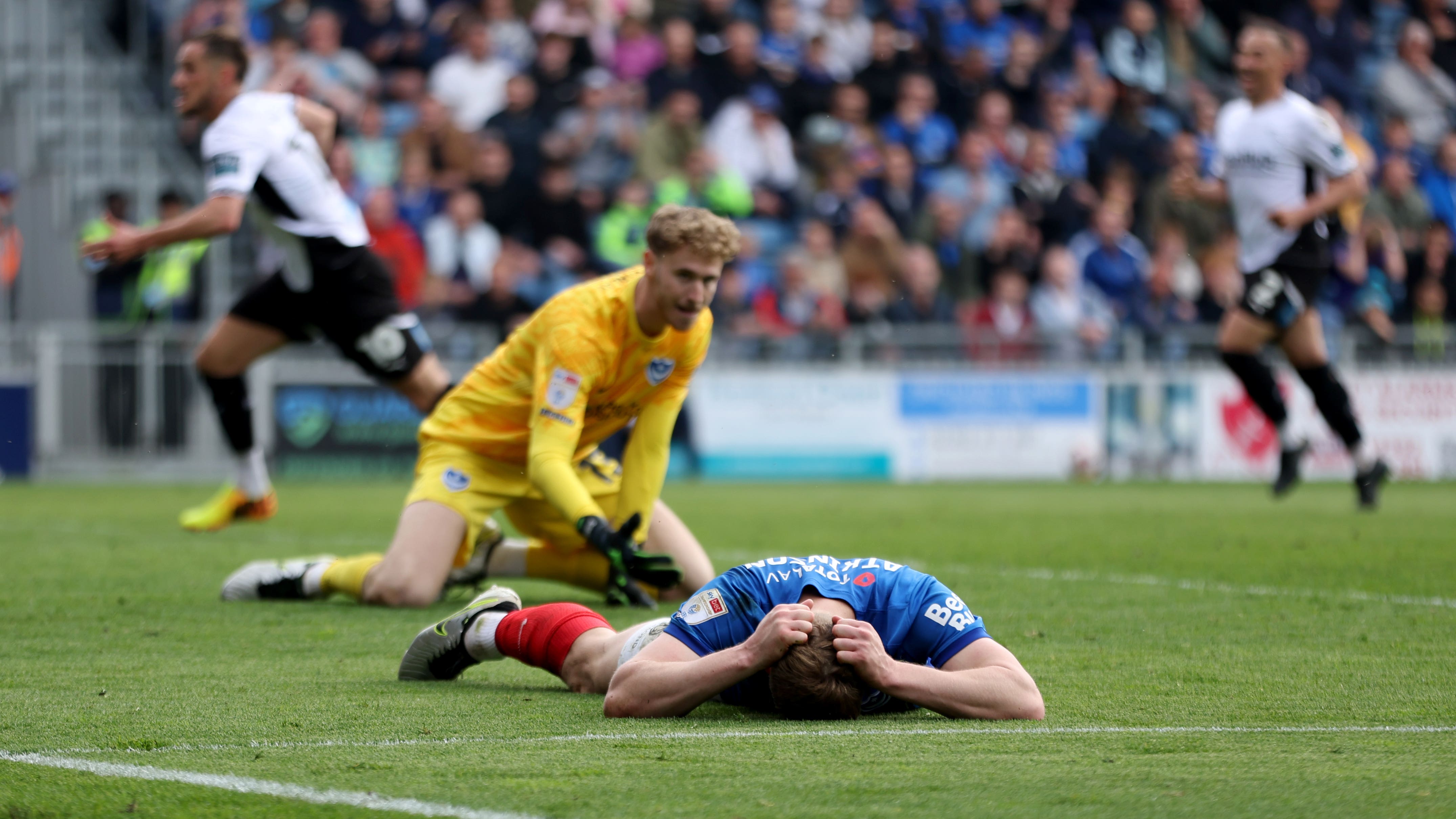 Rob Atkinson had an eventful day for Portsmouth (Steven Paston/PA)