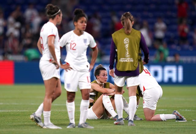 Bronze (centre) after England's semi-final defeat to the United States at the 2019 World Cup (John Walton/PA)