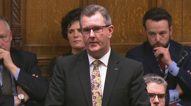 DUP Westminster leader Sir Jeffrey Donaldson 